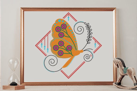 Boho Floral Butterfly: A Charming Embroidery Design