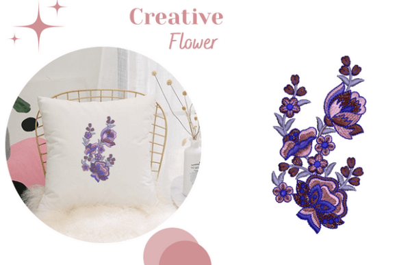 Charming Decorative Flower Embroidery Design