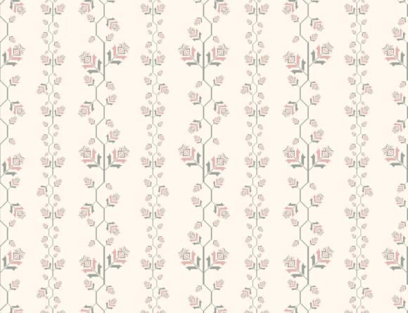 Charming Embroidery Floral Stripes Pattern