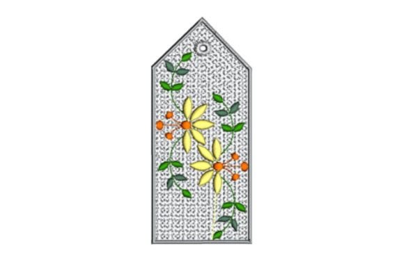 Charming Floral Bookmark Applique for Embroidery