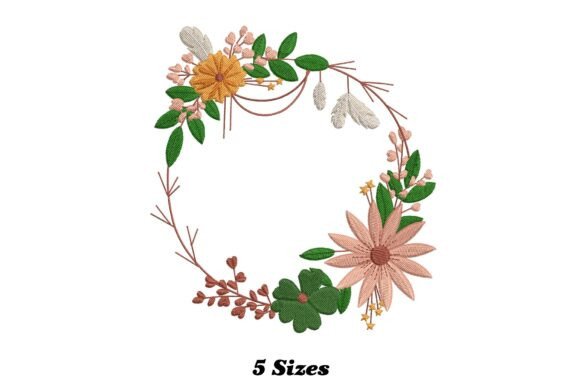 Charming Floral Circle Embroidery Design