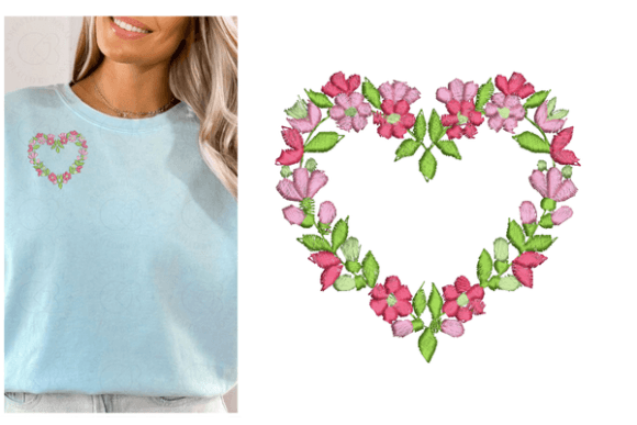 Charming Floral Heart for Unique Embroidery Projects