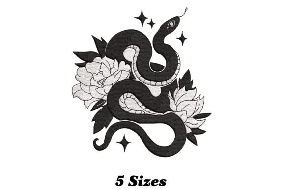 Charming Floral Snake Silhouette for Small Business
