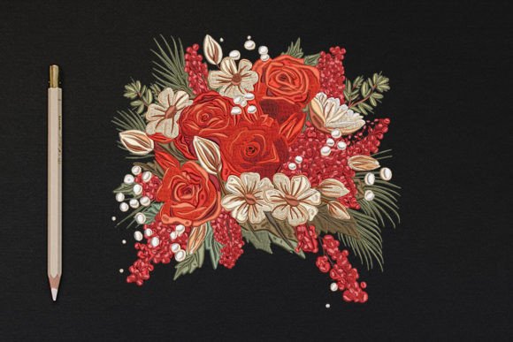 Charming Flowers Bouquet for Seasonal Embroidery