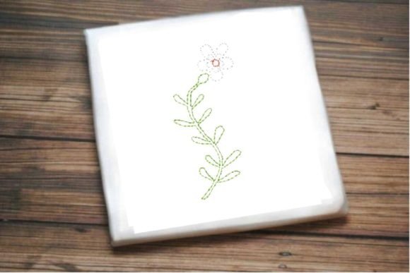 Elegant One Line Small Flower for Holiday Embroidery