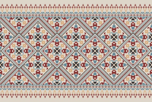 Floral Cross Stitch Texture for Apparel
