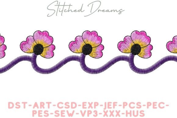 Floral Enchantment Border: A Captivating Embroidery Design