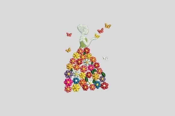 Floral Girl Embroidery Design: A Delicate Touch