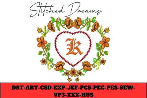 Floral Heart Letter K: A Delicate Touch for Your Projects