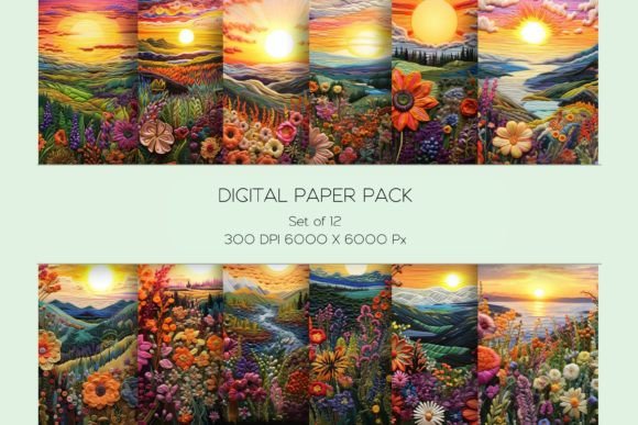 Floral Landscape Embroidery Paper Set Review