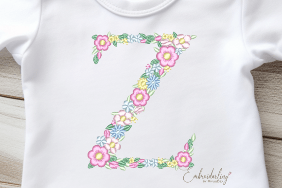 Floral Letter Z Embroidery: A Charming Touch
