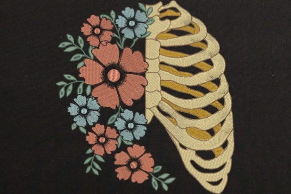 Floral Skeleton: A Versatile Embroidery Design
