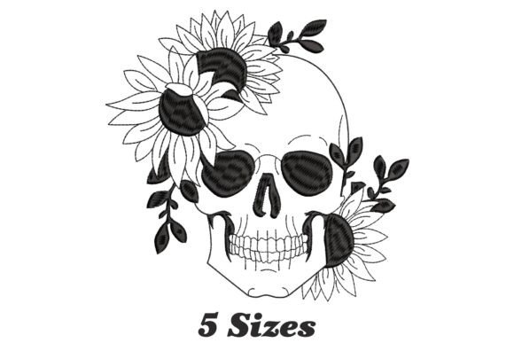 Floral Skull: A Charming Addition for Seasonal Embroidery