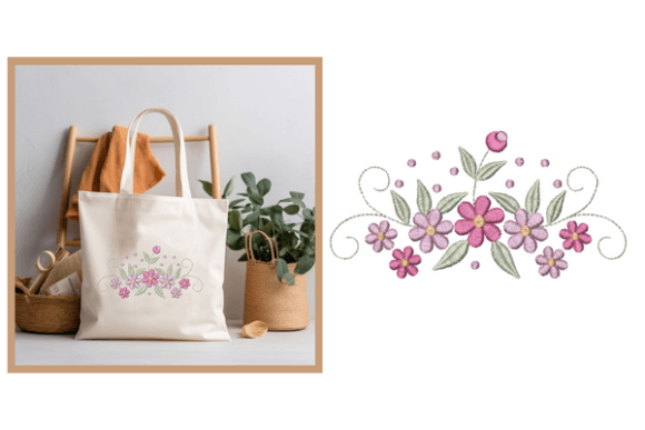 Swirly Flowers for Festive Embroidery